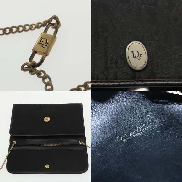 DIOR Trotter Canvas Chain Shoulder Bag Black - Picture 11 of 13